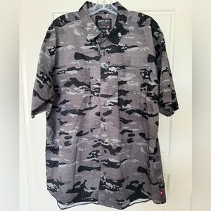HOWITZER MEN'S CAMO PRINT AMBUSH SHORT SLEEVE BUTTON DOWN SHIRT Size‎ 2X